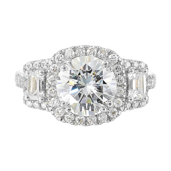 14Kt White Semi Mount 1 1/6Ctw For 2Ctw Round Center