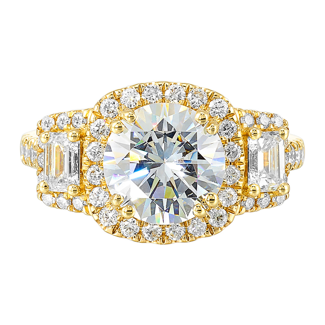 14Kt Yellow Semi Mount 1 1/6Ctw For 2Ctw Round Center