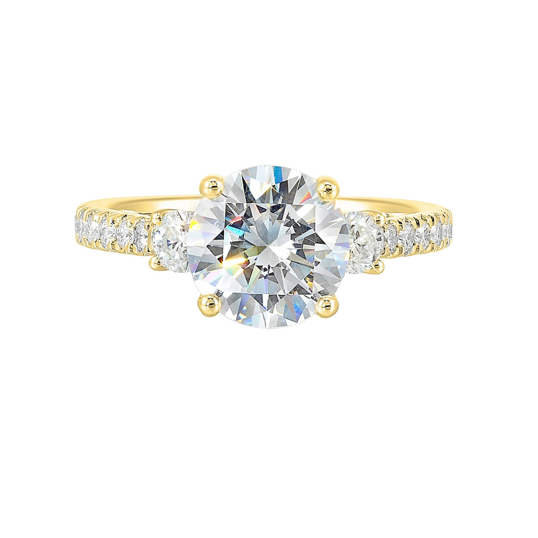 14Kt Yellow Semi Mount 1/2Ctw For 2Ct Round Center