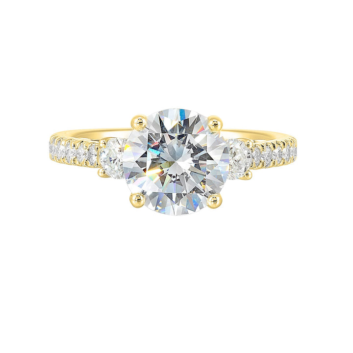 14Kt Yellow Semi Mount 1/2Ctw For 2Ct Round Center