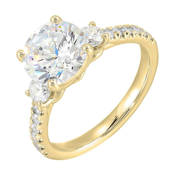 14Kt Yellow Semi Mount 1/2Ctw For 2Ct Round Center
