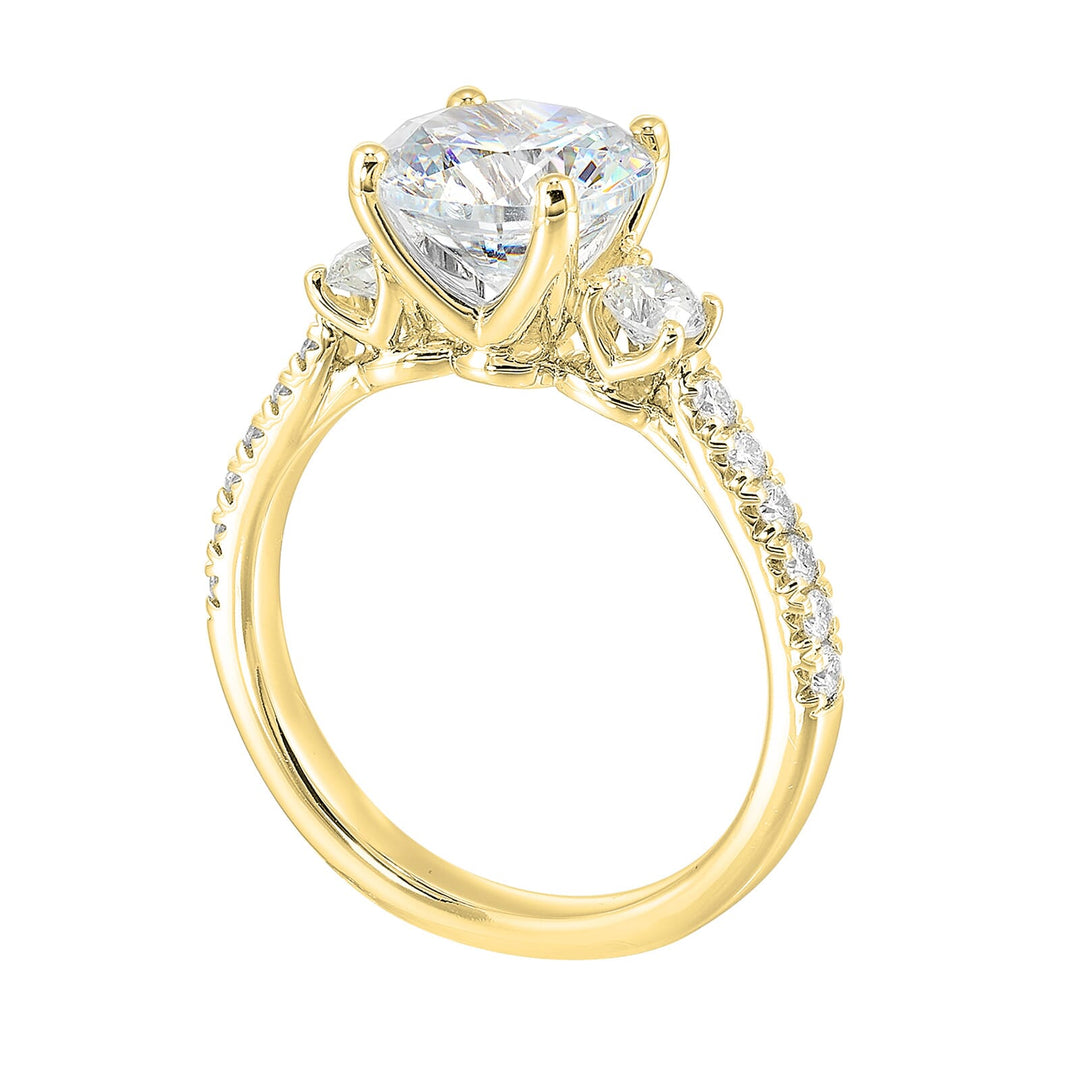 14Kt Yellow Semi Mount 1/2Ctw For 2Ct Round Center