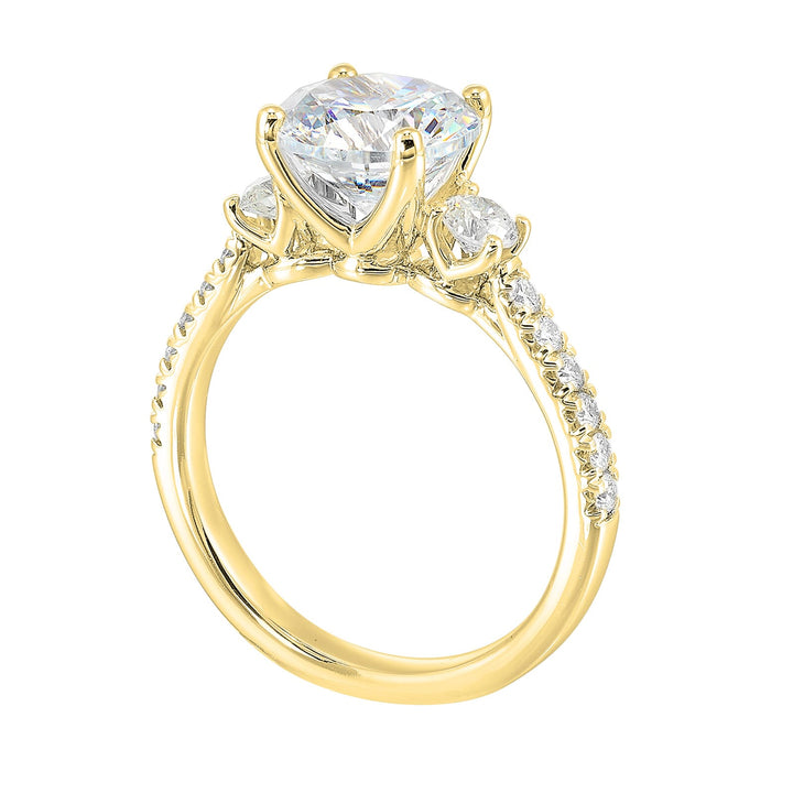 14Kt Yellow Semi Mount 1/2Ctw For 2Ct Round Center
