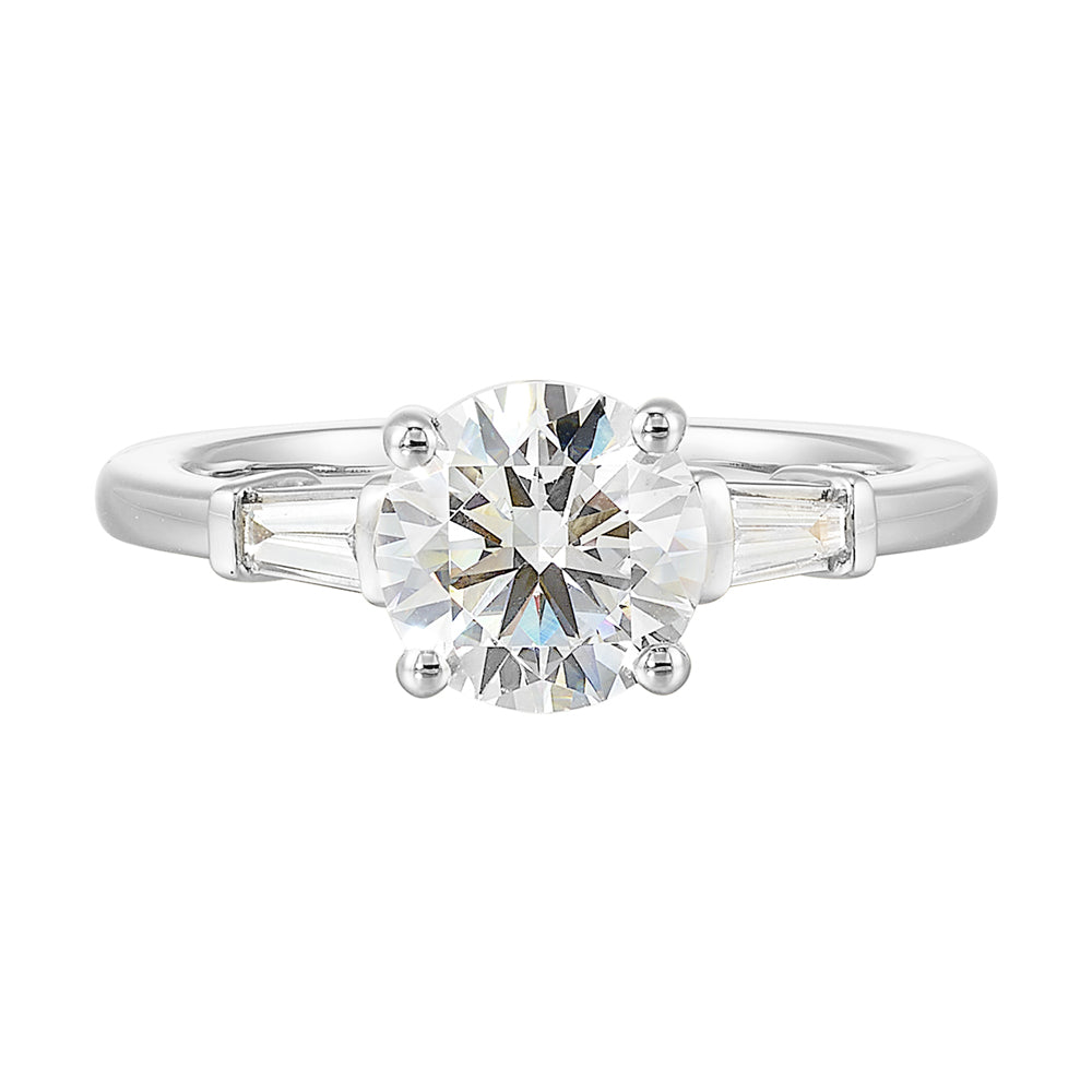 14Kt White Semi Mount 1/7Ctw For 1 1/2Ct Round Center