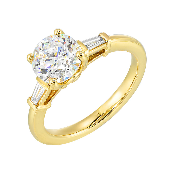 14Kt Yellow Semi Mount 1/7Ctw For 1 1/2Ctw Round Center