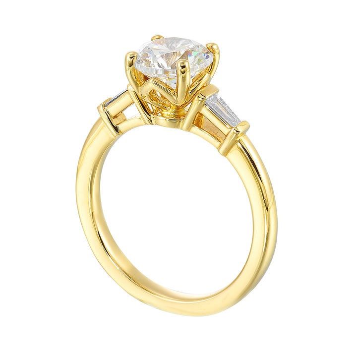 14Kt Yellow Semi Mount 1/7Ctw For 1 1/2Ctw Round Center