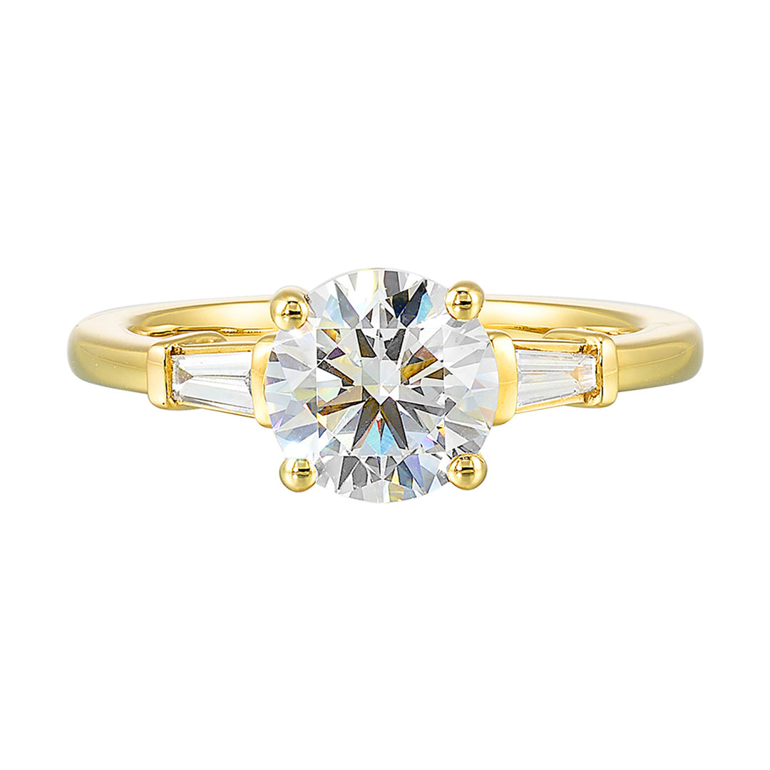 14Kt Yellow Semi Mount 1/8Ctw For 2Ct Round Center