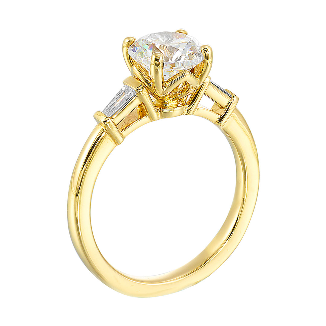 14Kt Yellow Semi Mount 1/8Ctw For 2Ct Round Center