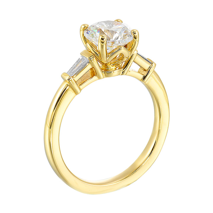 14Kt Yellow Semi Mount 1/8Ctw For 2Ct Round Center
