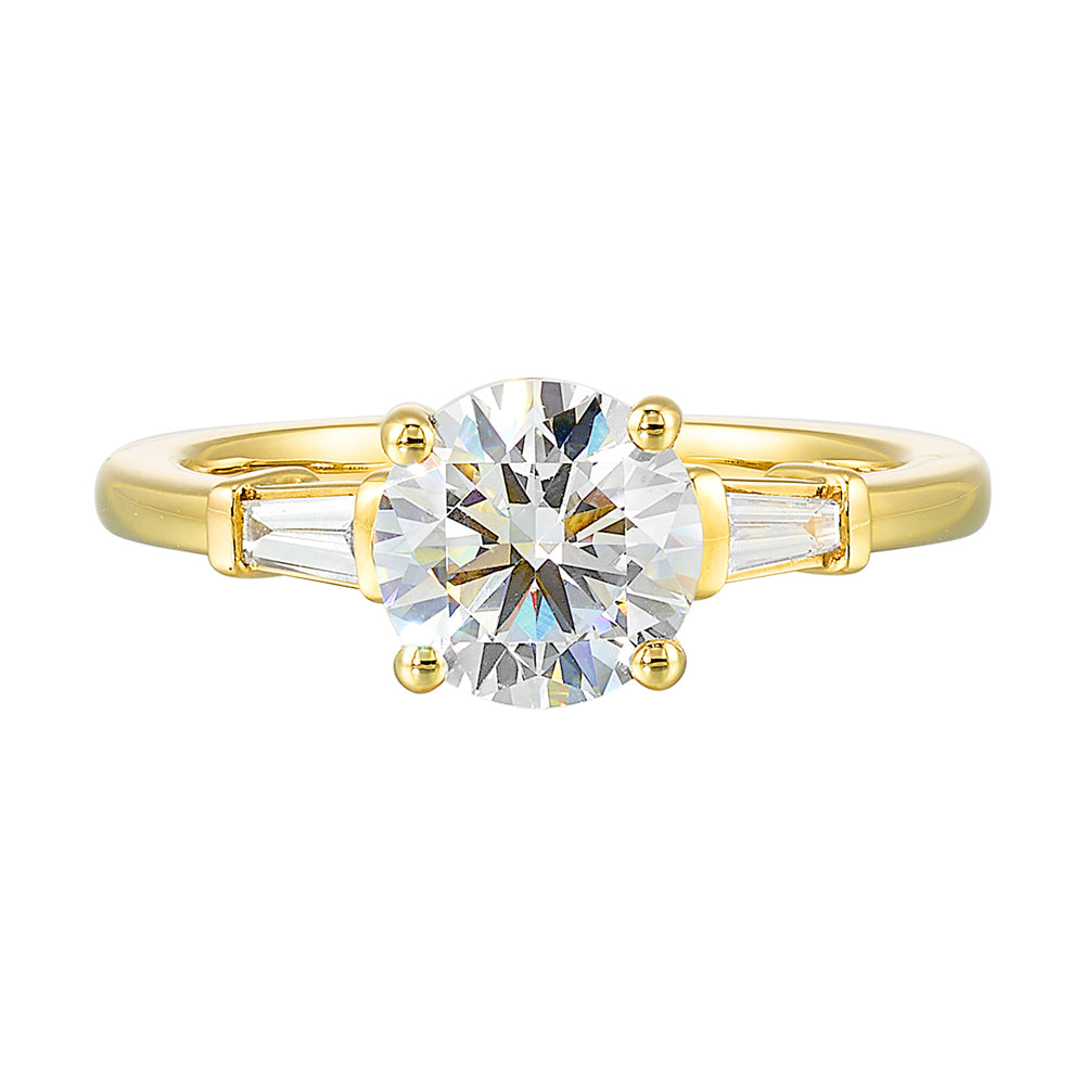 14Kt Yellow Semi Mount 1/8Ctw For 2Ct Round Center