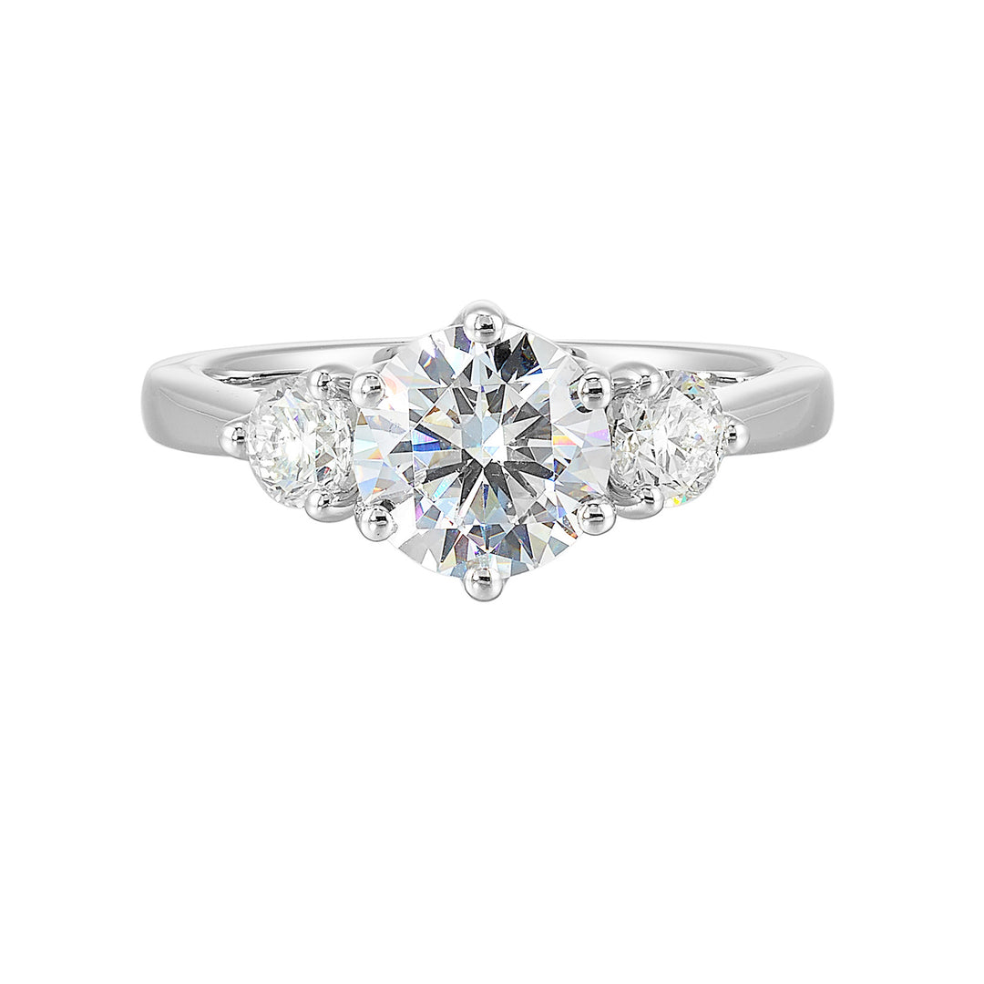 14Kt White Semi Mount 5/8Ctw For 1 1/2Ctw Round Center