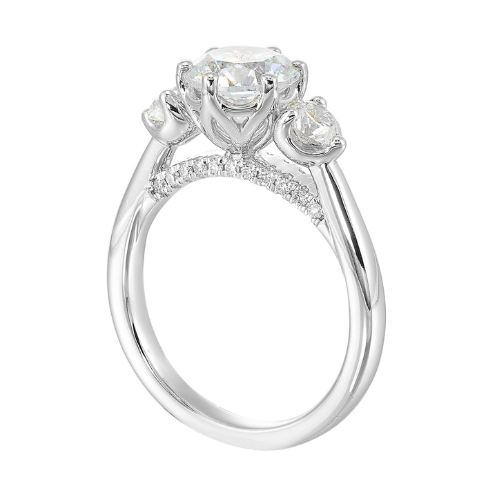 14Kt White Semi Mount 5/8Ctw For 1 1/2Ctw Round Center