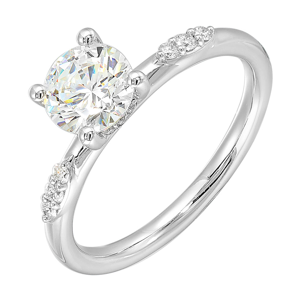 14Kt White Gold Diamond 1/8Ctw Ring