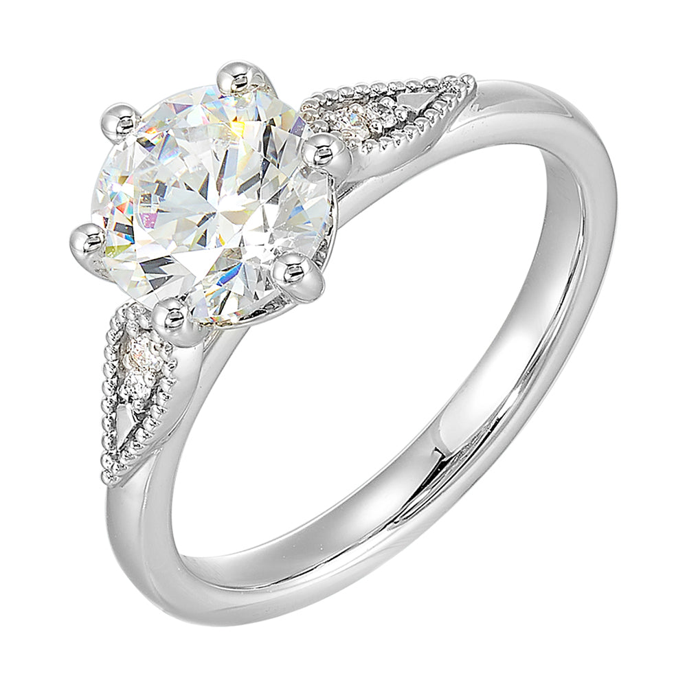 14Kt White Gold Diamond 1/25Ctw Ring