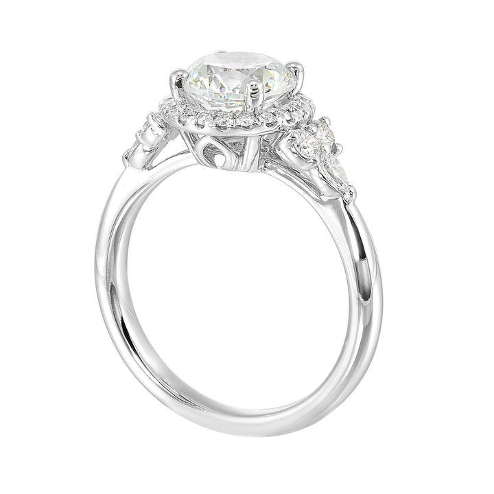 14Kt White Semi Mount 3/8Ctw For 1 1/2Ctw Round Center