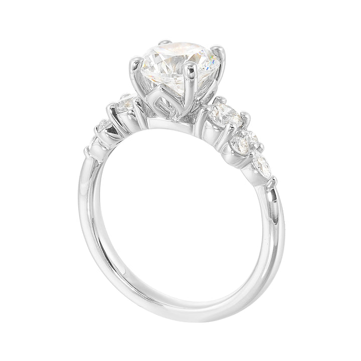 14Kt Yellow Semi Mount 1/2Ctw For 1 1/2Ctw Round Center