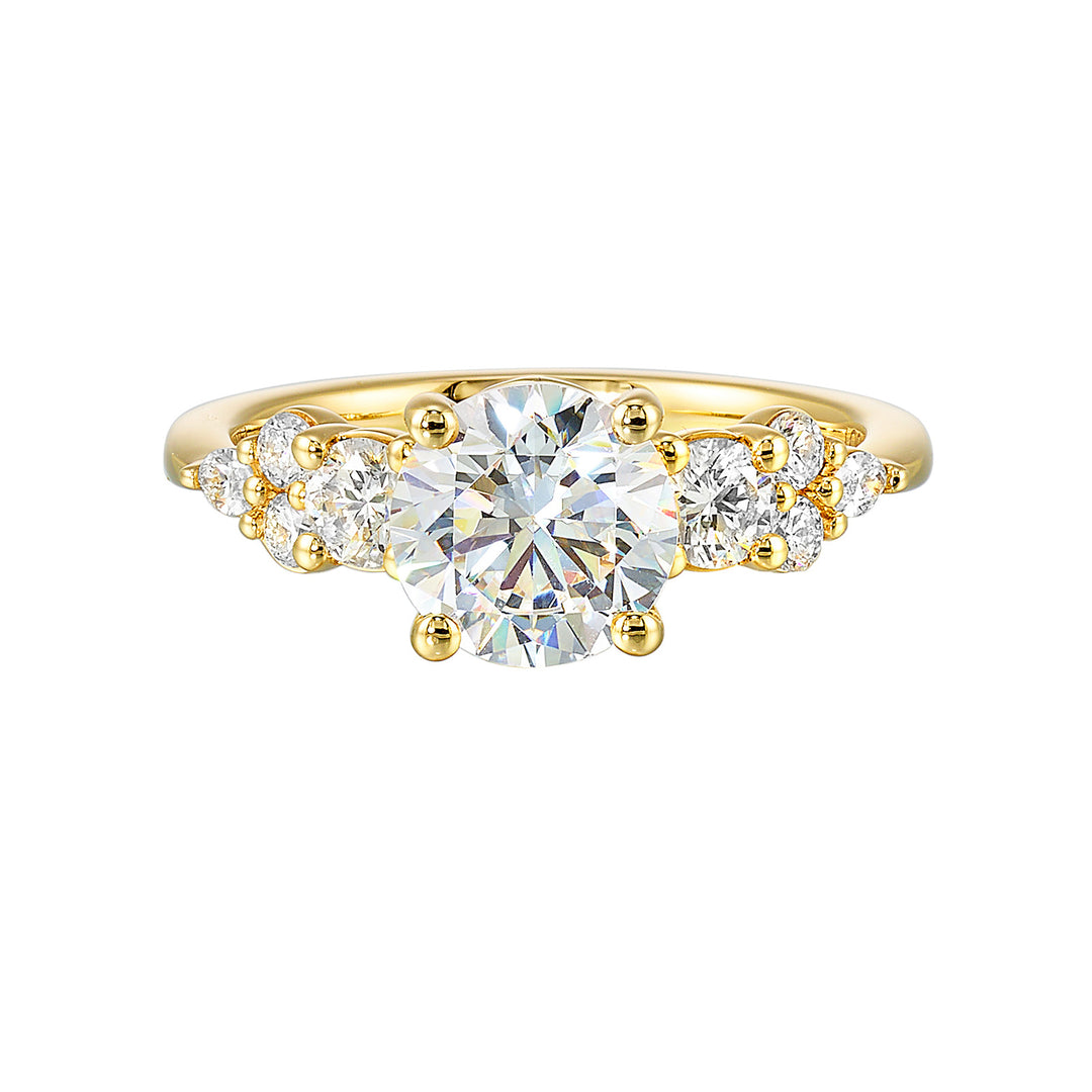 14Kt Yellow Semi Mount 1/2Ctw For 1 1/2Ct Round Center
