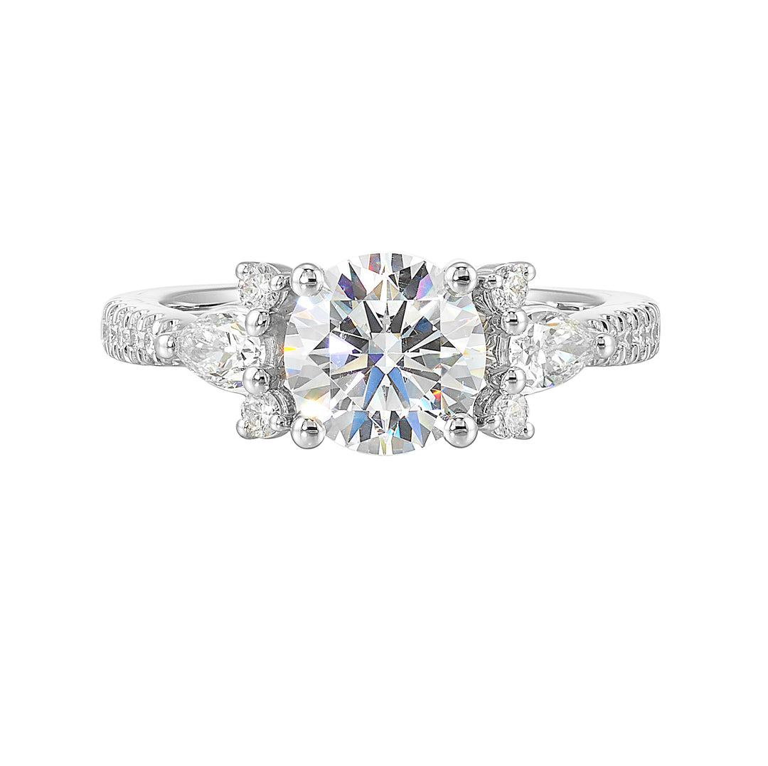14Kt White Semi Mount 1/2Ctw For 1 1/2Ctw Round Center