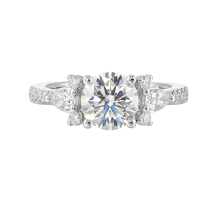 14Kt White Semi Mount 1/2Ctw For 1 1/2Ctw Round Center