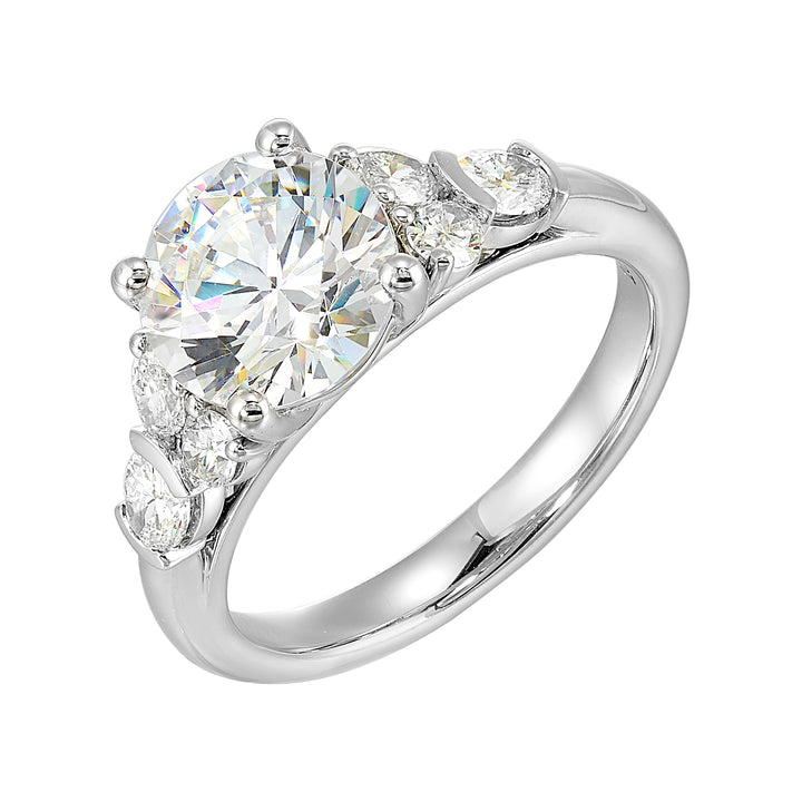 14Kt White Semi Mount 5/8Ctw For 2Ctw Round Center