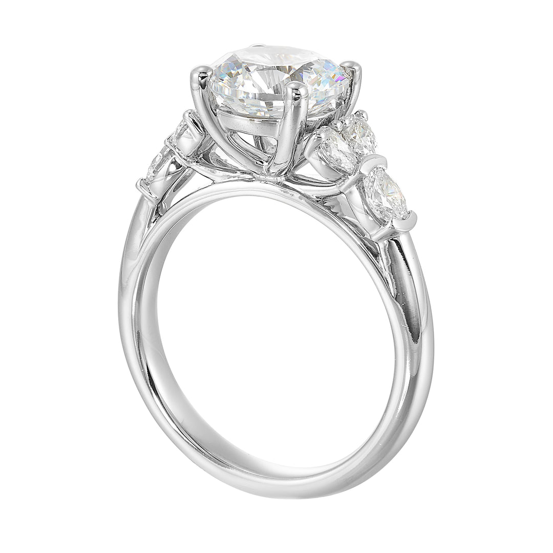 14Kt White Semi Mount 5/8Ctw For 2Ctw Round Center