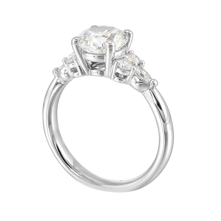 14Kt White Semi Mount 1/3Ctw For 1 1/2Ctw Round Center