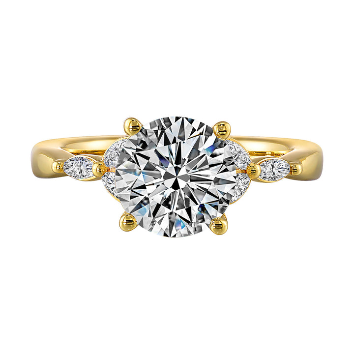 14Kt Yellow Semi Mount 1/5Ctw For 2Ct Round Center