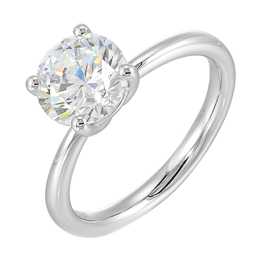 14Kt White Semi Mount For 2Ctw Round Center