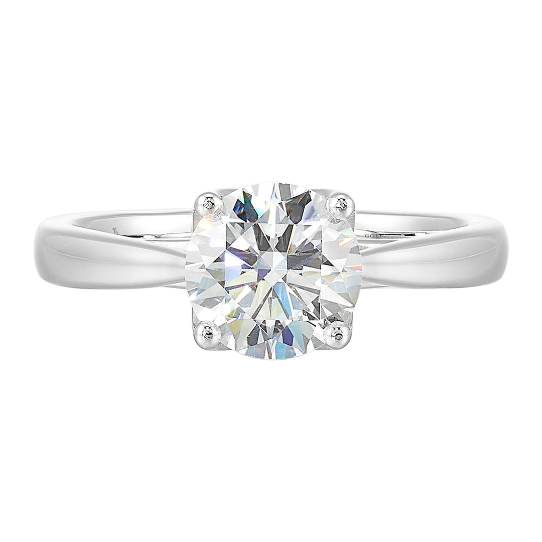 14Kt White Semi Mount For 1 1/2Ctw Round Center