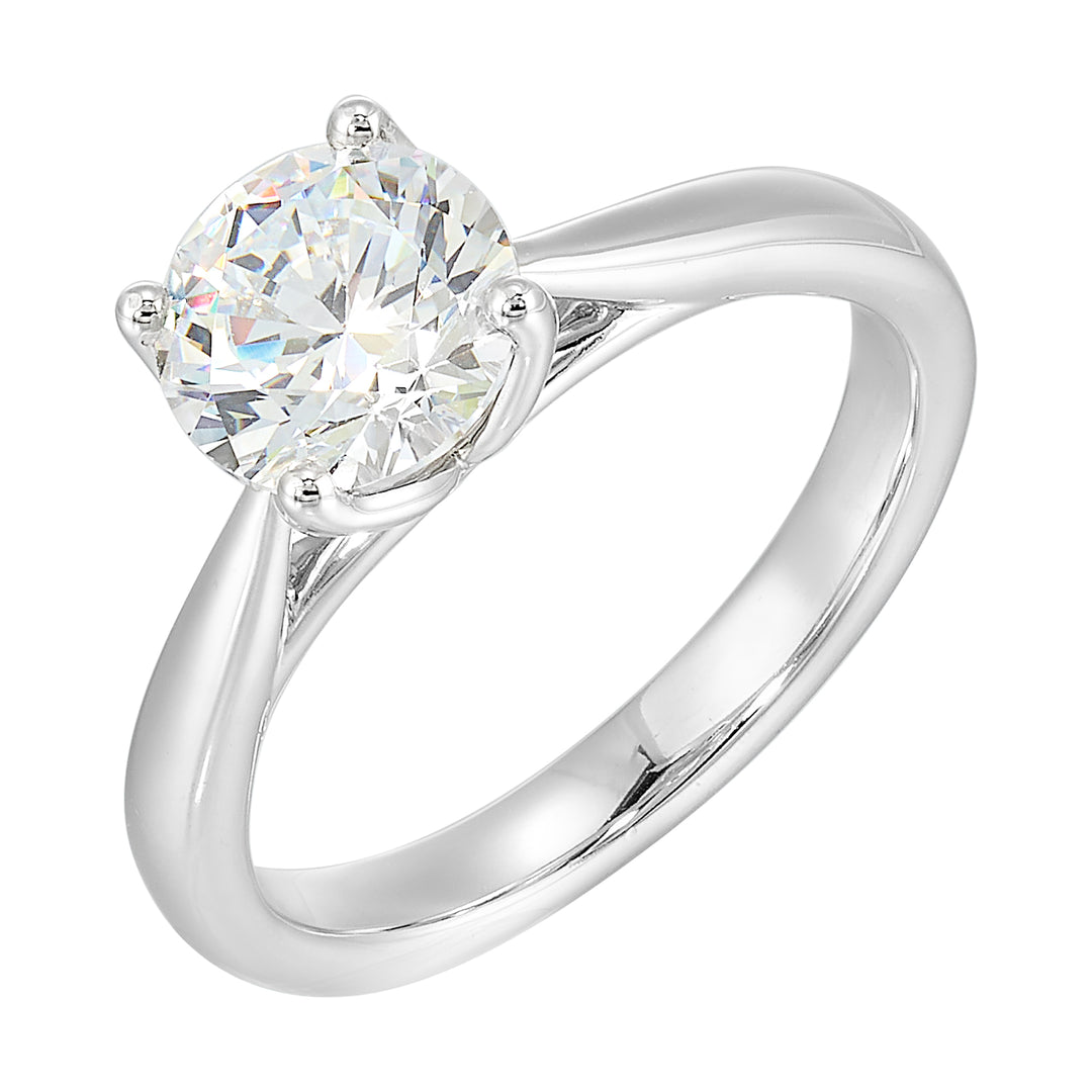 14Kt White Semi Mount For 1 1/2Ctw Round Center