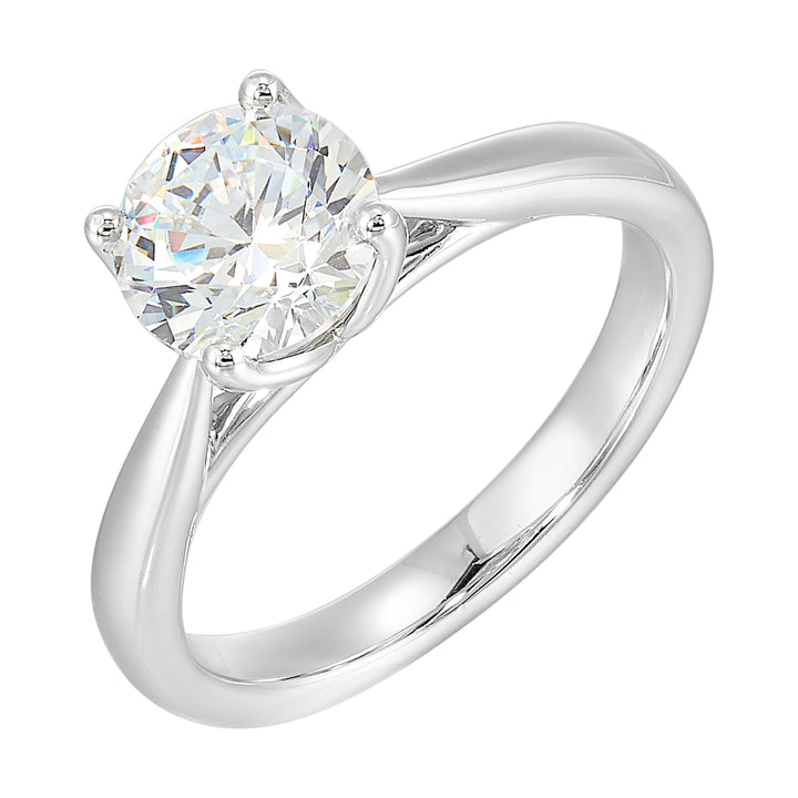 14Kt White Semi Mount For 1 1/2Ctw Round Center