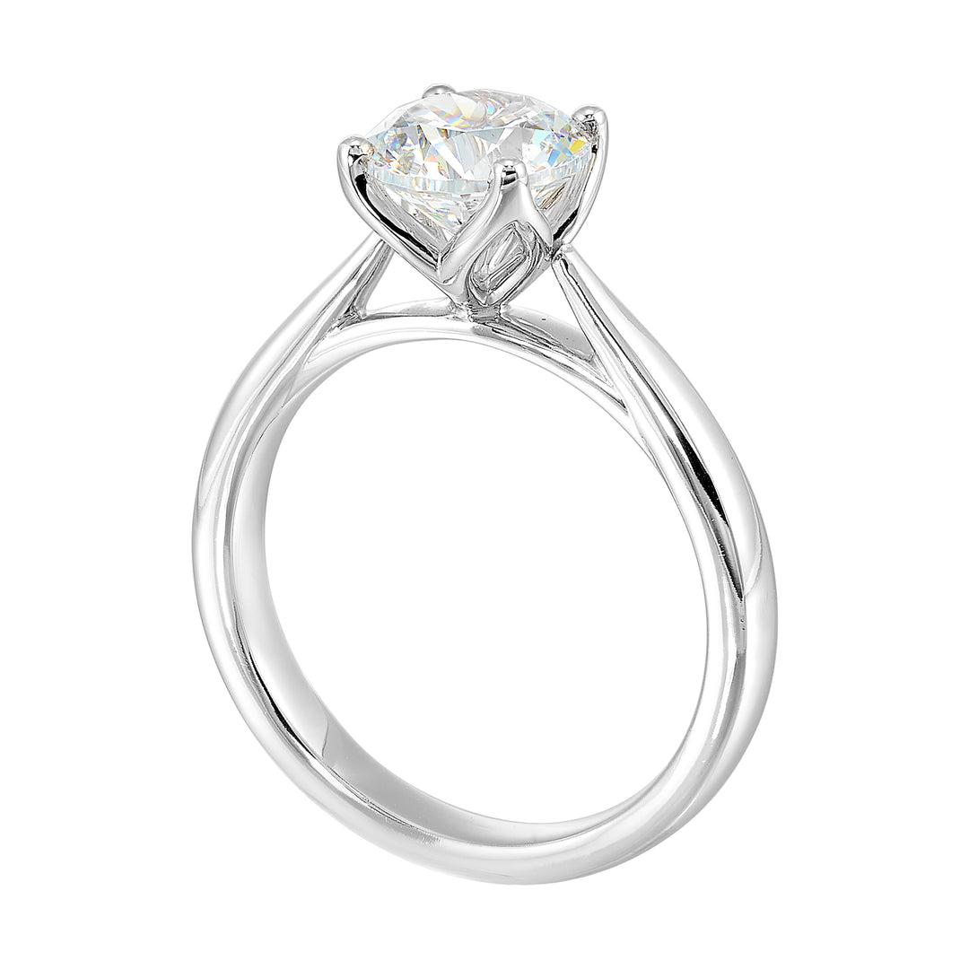 14Kt White Semi Mount For 1 1/2Ctw Round Center
