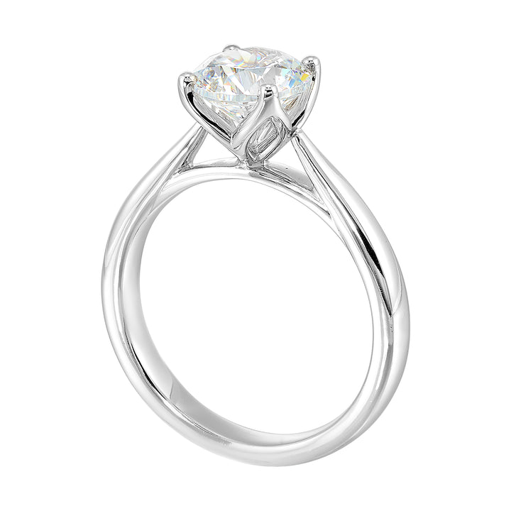 14Kt White Semi Mount For 1 1/2Ctw Round Center