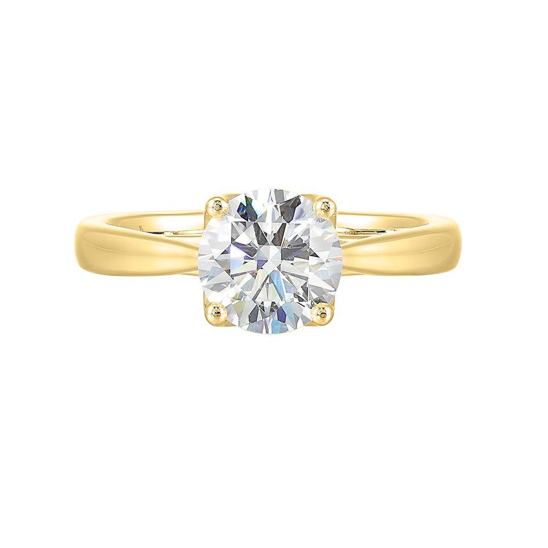 14Kt Yellow Semi Mount For 1 1/2Ctw Round Center