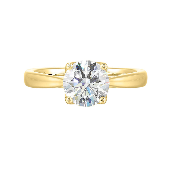 14Kt Yellow Semi Mount For 1 1/2Ctw Round Center