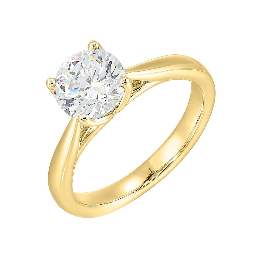14Kt Yellow Semi Mount For 1 1/2Ctw Round Center