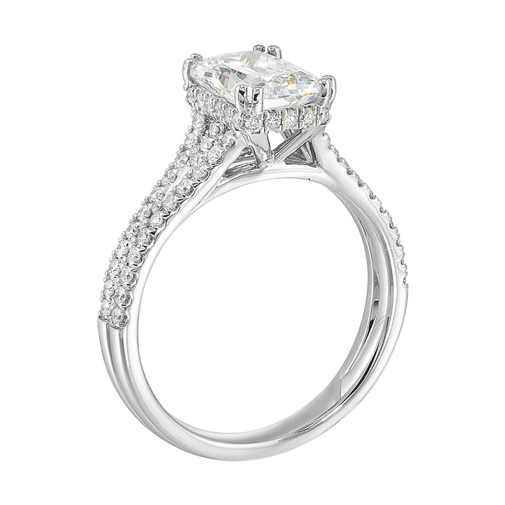14Kt White Semi Mount 3/8Ctw For 2Ctw Radiant Center