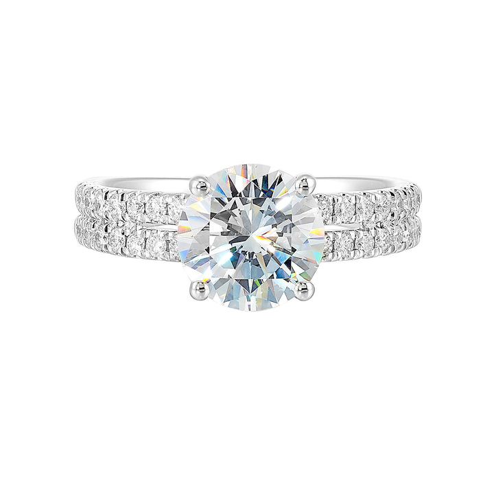 14Kt White Semi Mount 1/2Ctw For 2Ctw Round Center