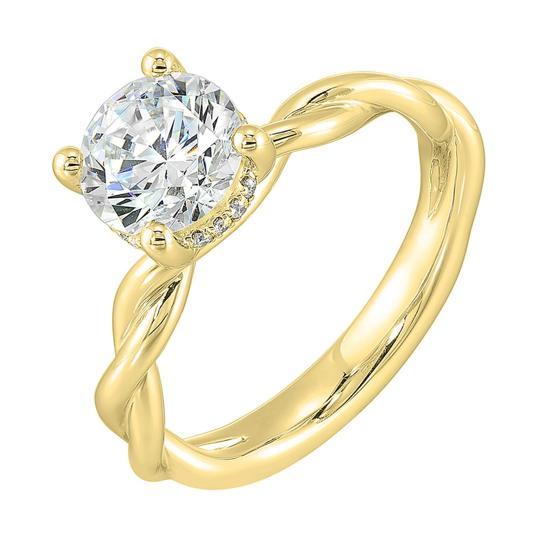14Kt Yellow Semi Mount 1/20Ctw For 2Ct Round Center