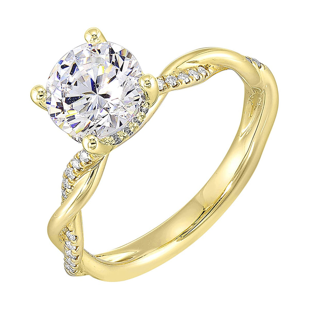 14Kt Yellow Semi Mount 1/8Ctw For 1Ct Round Center