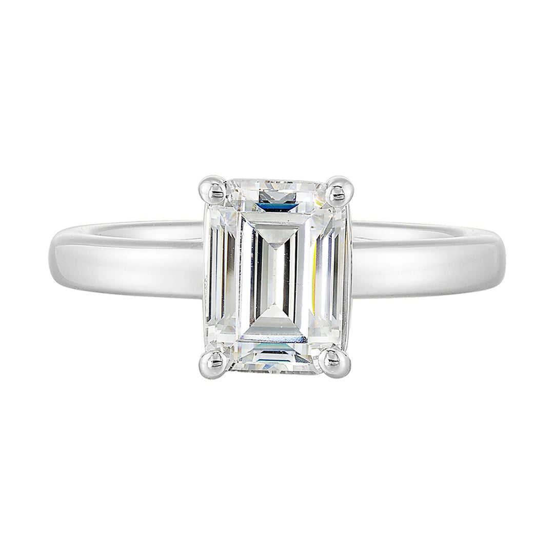 14Kt White Semi Mount 1/4Ctw For 2Ctw Emerald Cut Center