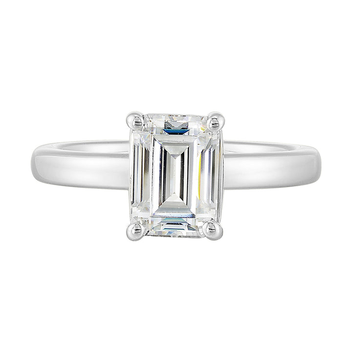 14Kt White Semi Mount 1/4Ctw For 2Ctw Emerald Cut Center