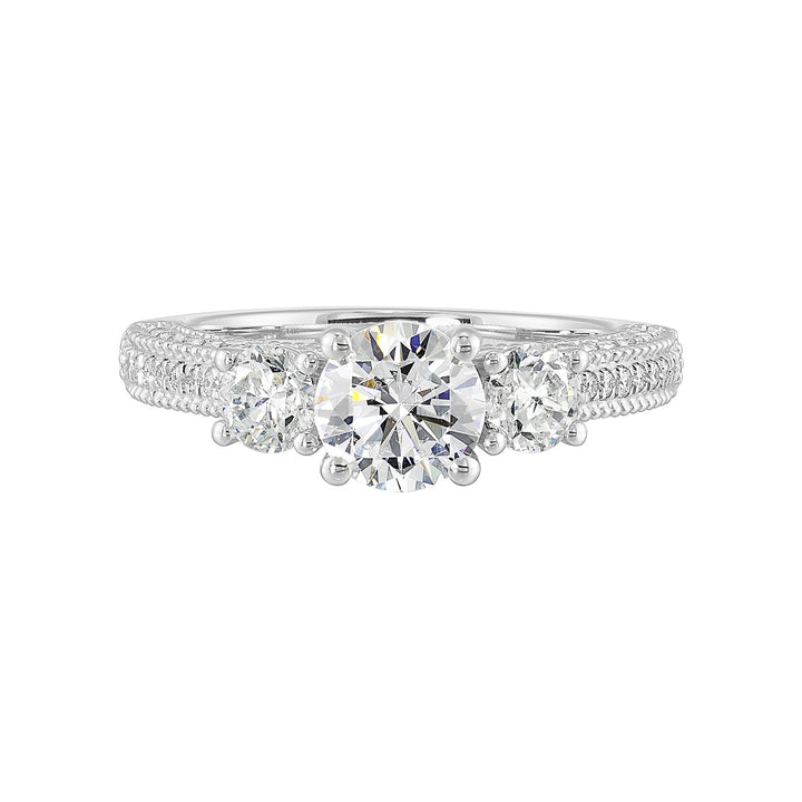 14Kt White Semi Mount 1Ctw For 1Ctw Round Center