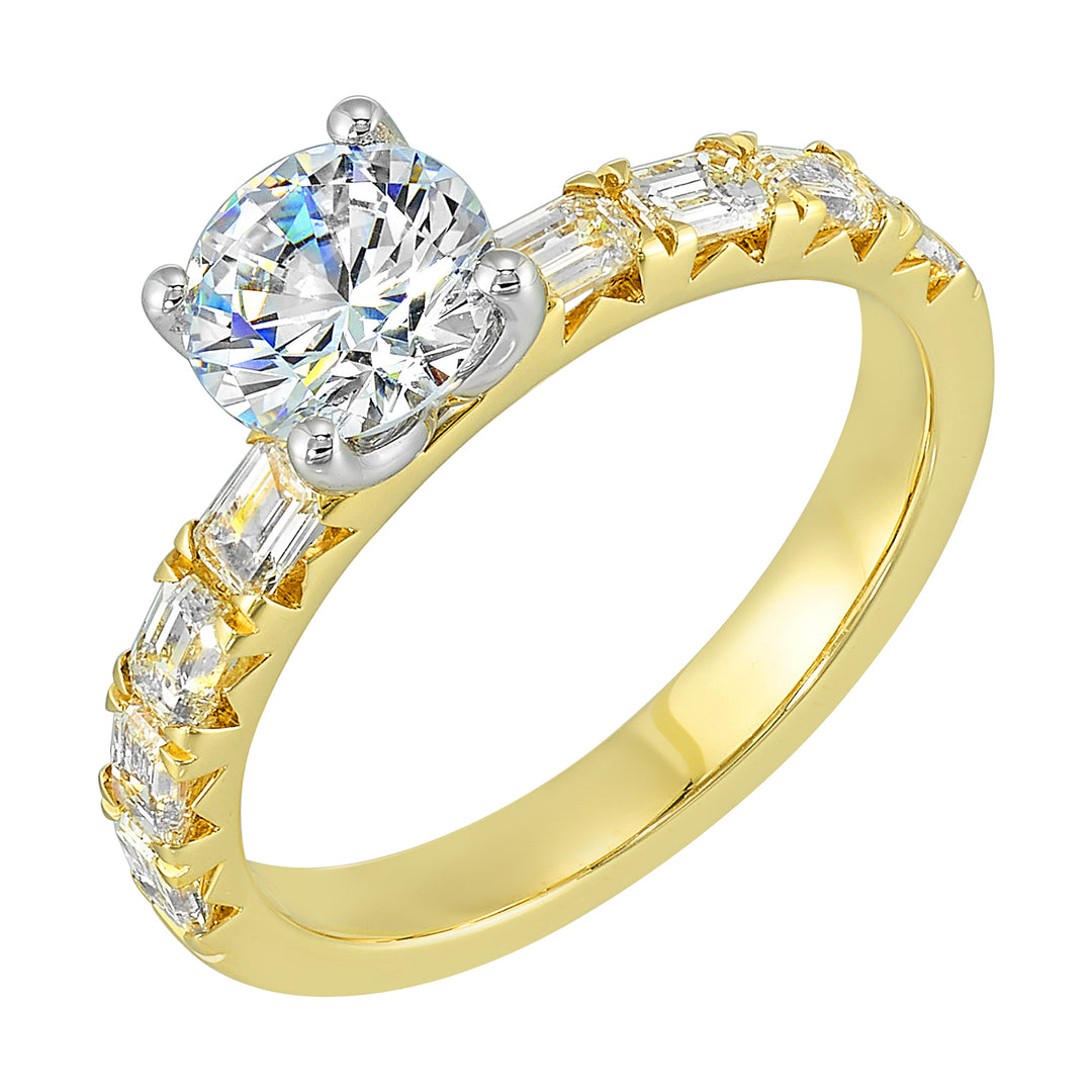 14Kt Yellow Semi Mount 5/6Ctw For 2Ct Round Center