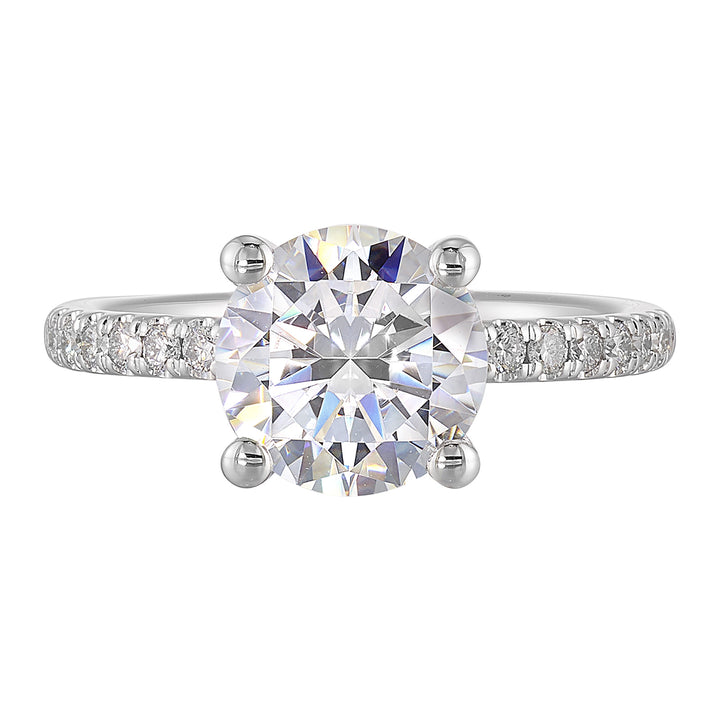 14Kt White Semi Mount 1/5Ctw For 2Ct Round Center