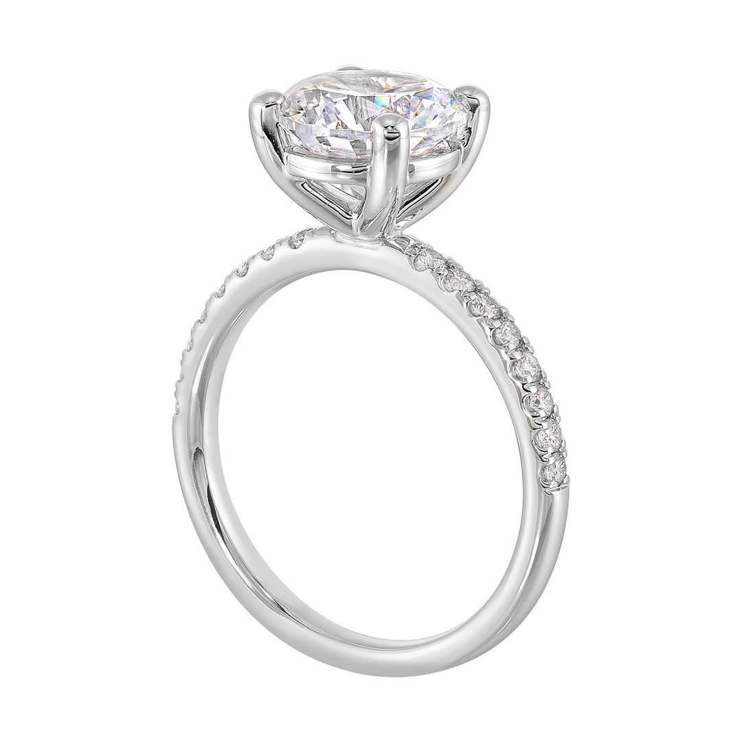 14Kt White Semi Mount 1/5Ctw For 2Ct Round Center