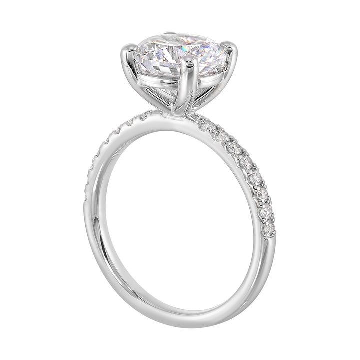 14Kt White Semi Mount 1/5Ctw For 2Ct Round Center