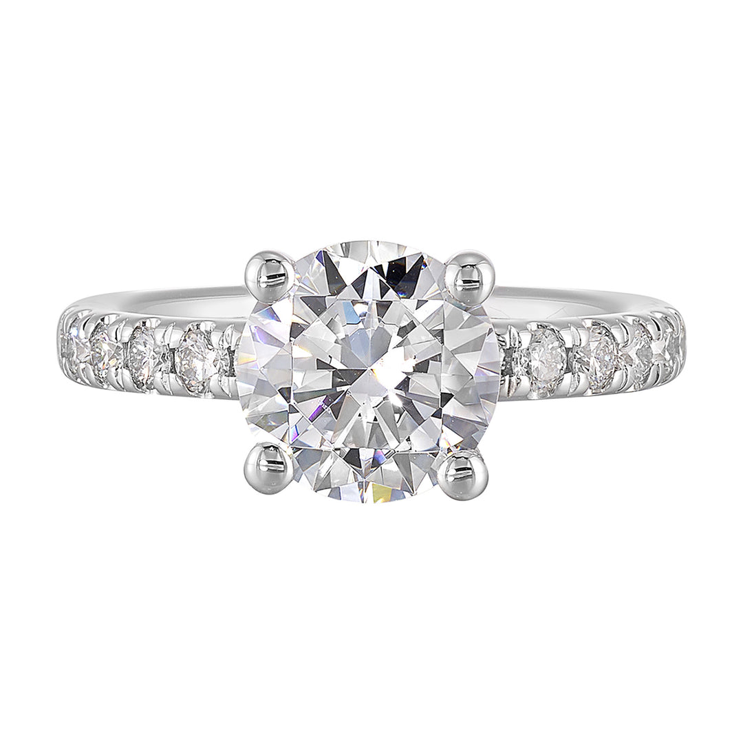 14Kt White Semi Mount 3/8Ctw For 2Ct Round Center