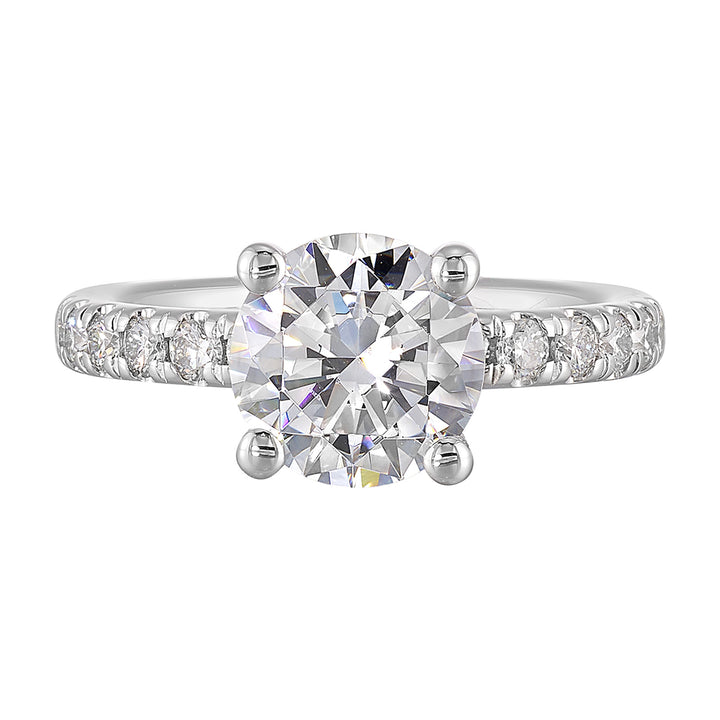 14Kt White Semi Mount 3/8Ctw For 2Ct Round Center
