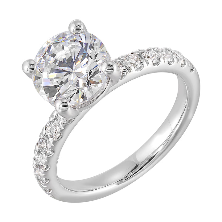 14Kt White Semi Mount 3/8Ctw For 2Ct Round Center